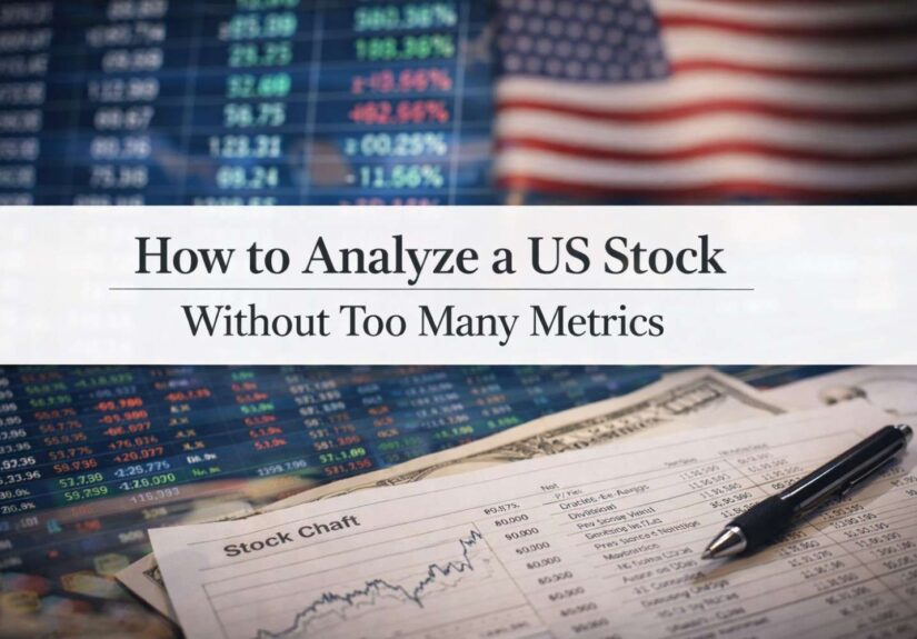 Illustration showing focused stock analysis using key metrics instead of excessive financial ratios