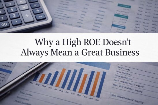 Financial documents and balance sheet analysis illustrating return on equity evaluation