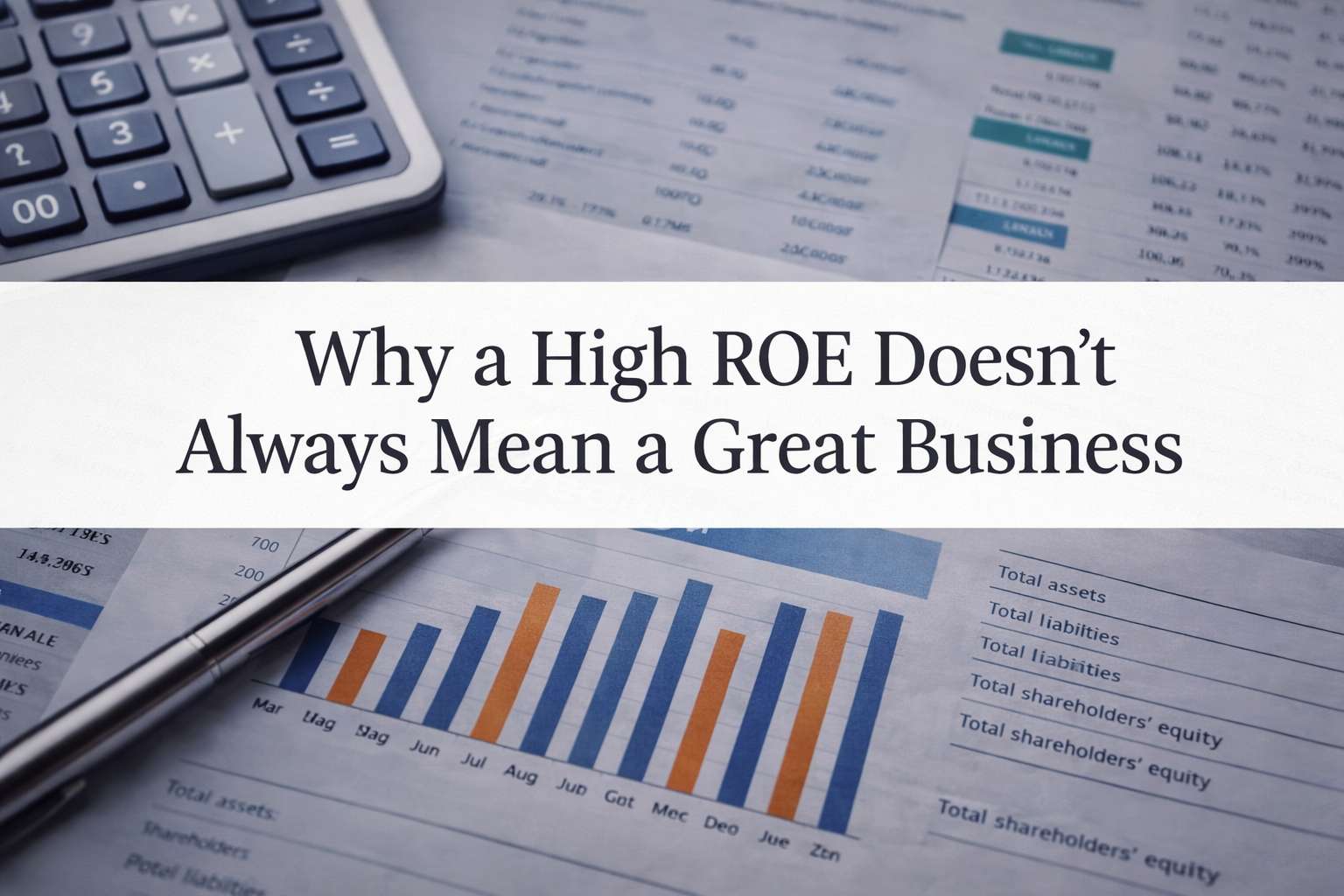 Financial documents and balance sheet analysis illustrating return on equity evaluation